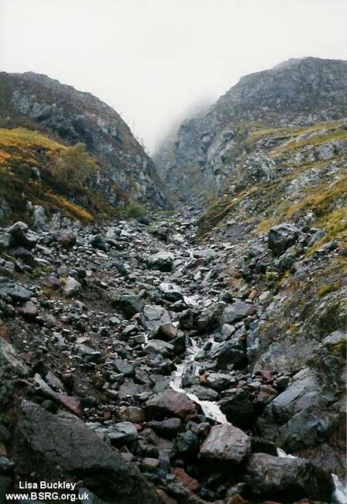 Active debris flow, Glencoe, Scotland.