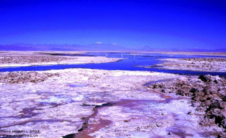 Modern day internally draining desert lake. The Salar de Atacama Chile.